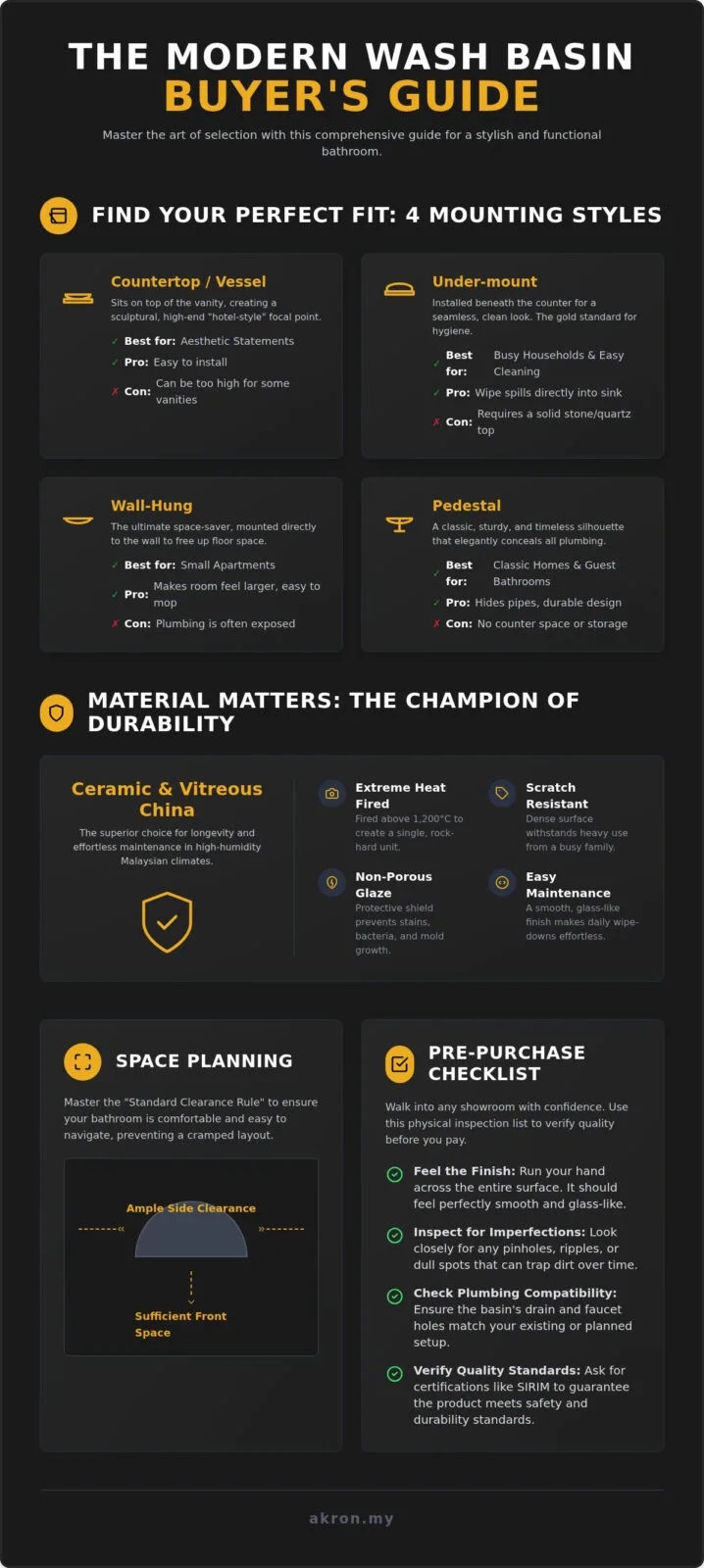 The Ultimate Wash Basin Buying Checklist for Malaysian Homes (2026)