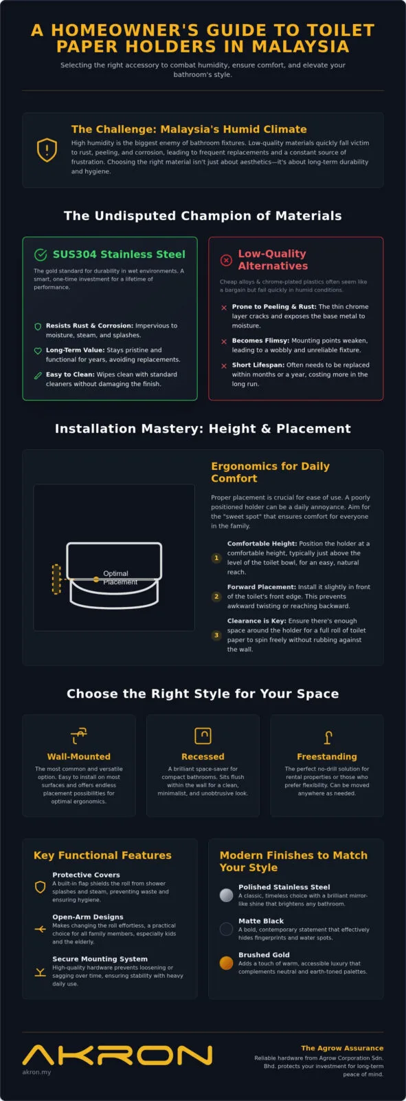 How to Choose and Install a Toilet Paper Holder in Malaysia (2026)